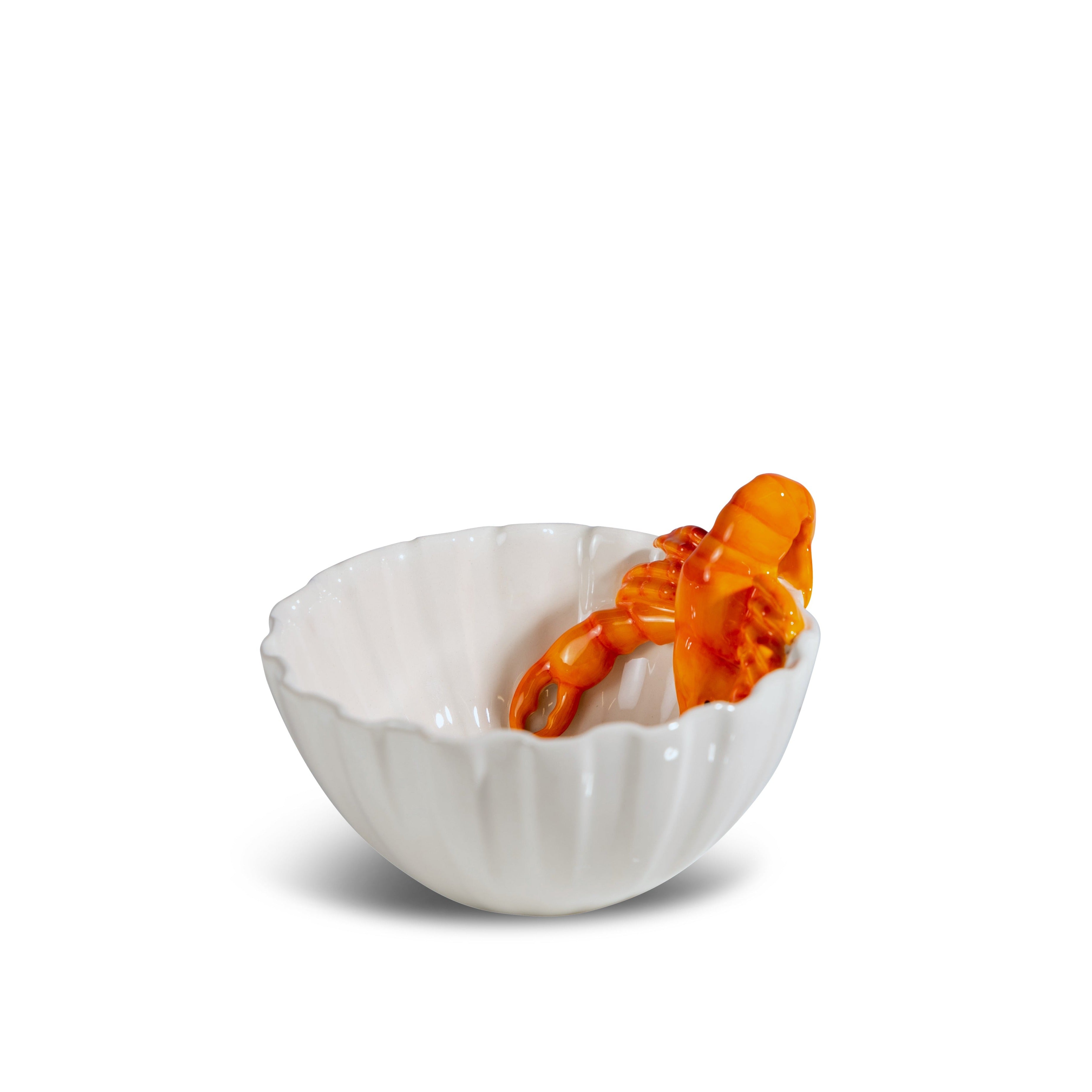 Lobsti skål - hvid/orange